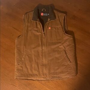 Men's Durable Brown Vest with Sherpa Lining